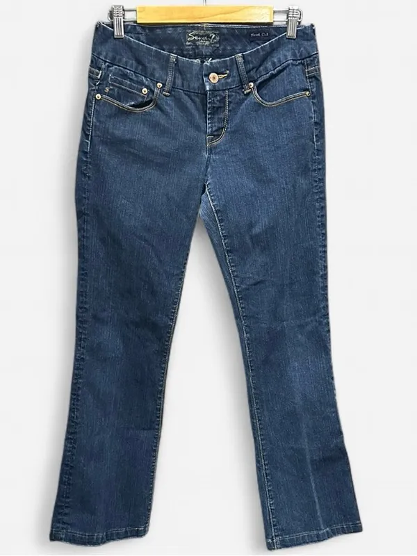 Seven7 Y2K Ultra Low Rise Bootcut Jeans 28 Hip Hugger McBling Indie Sleaze - Image 4