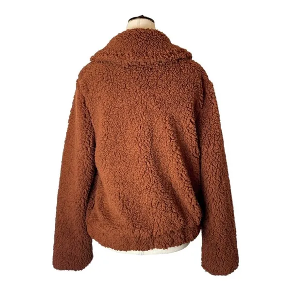 BB Dakota Coat Women Small Brown Sherpa Fuzzy Teddy As‎ She Goes Jacket NWOT - Image 4