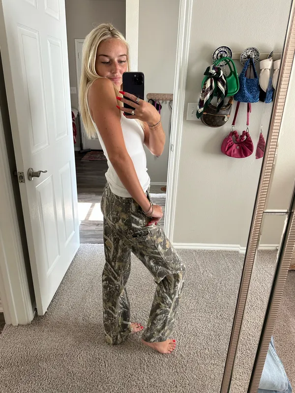 Camo Cargo Pants Green Size XS - Image 2