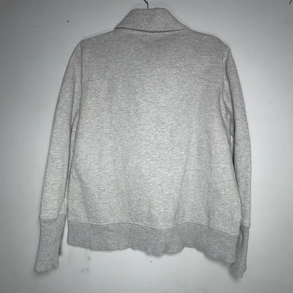 Athleta Womens Gray Cowl Neck Pullover Sweatshirt‎ Thumbholes Size S 8537 - Image 2