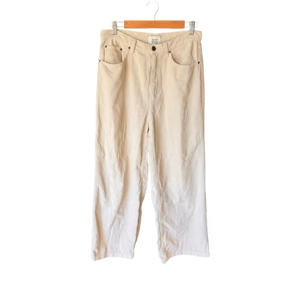 Urban Outfitters - High & Wide Corduroy Cream Y2K Grunge Wide Leg Pants Sz 31 - Image 2