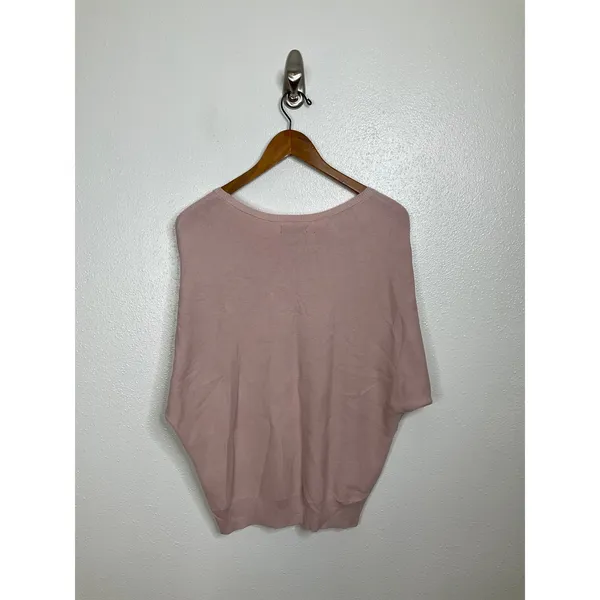 Quince Organic Cotton Cashmere Batwing‎ Short Sleeve Sweater Pink XS SHWDC01 - Image 2