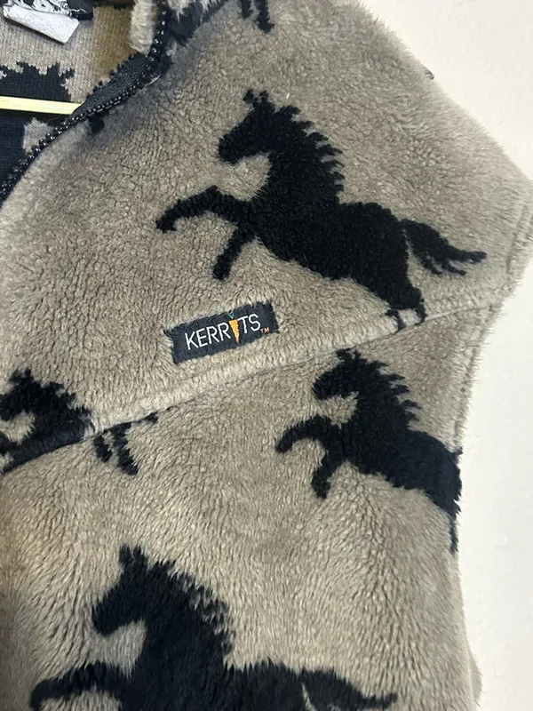 Kerrits vintage horse print fleece vest Size Medium‎ - Image 4