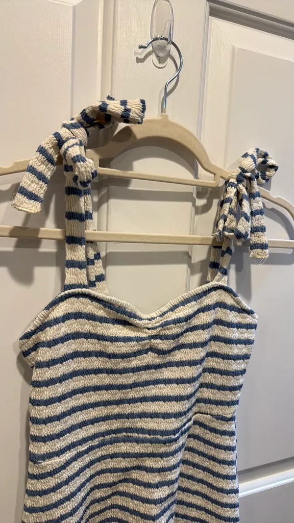 Blue Striped Dress Size M - Image 2