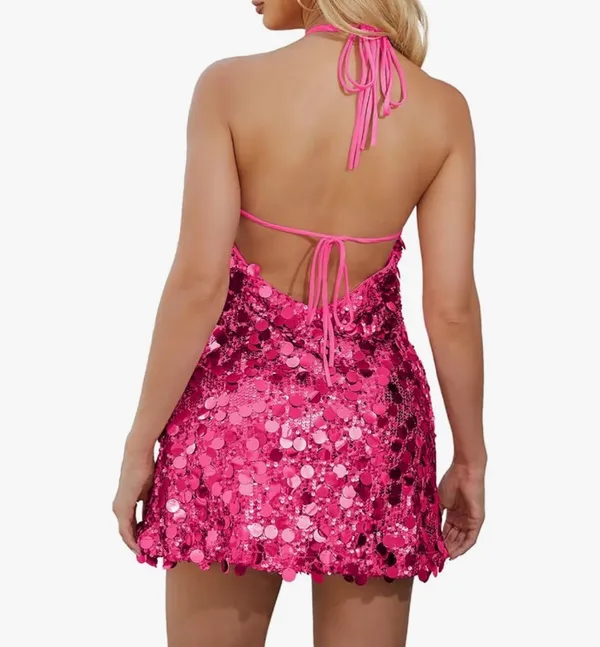 Pink sequin dress Size XS - Image 3
