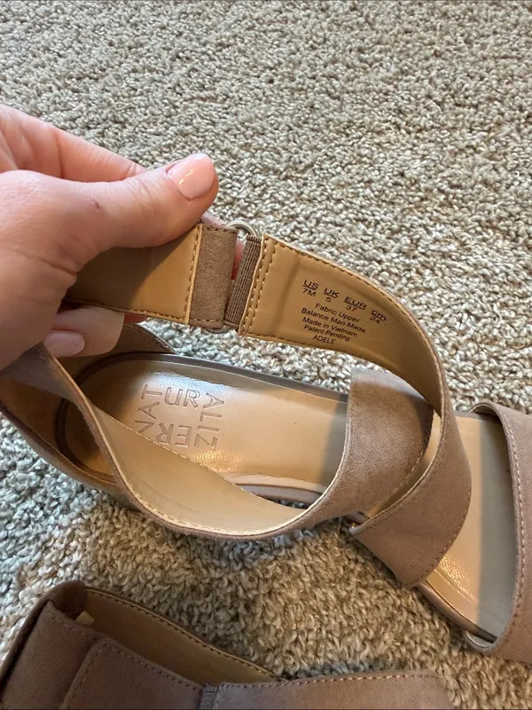 Naturalizer Brown Suede Crisscross Ankle Strap Heels - Image 3
