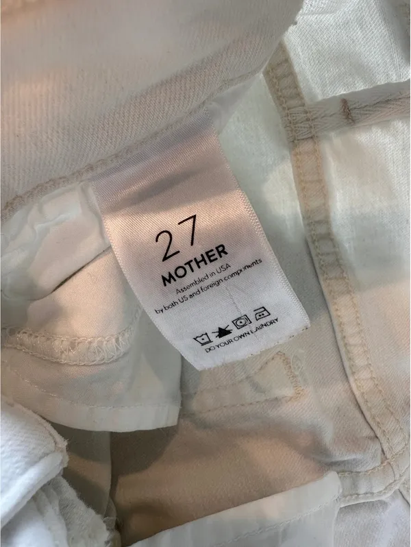 MOTHER The Hustler Ankle Fray Jeans In Tea and Biscuits White Wash Women’s sz 27 - Image 8