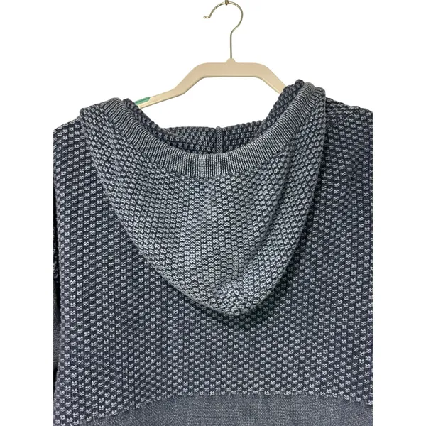 MGirls by Material Girls Blue Waffle Knit Hoodie Y2K Boho Grunge Size M Casual - Image 6