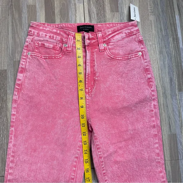 Juicy Couture Pink Acid Washed Straight Leg Jeans NWT Women’s Size 25” - Image 2