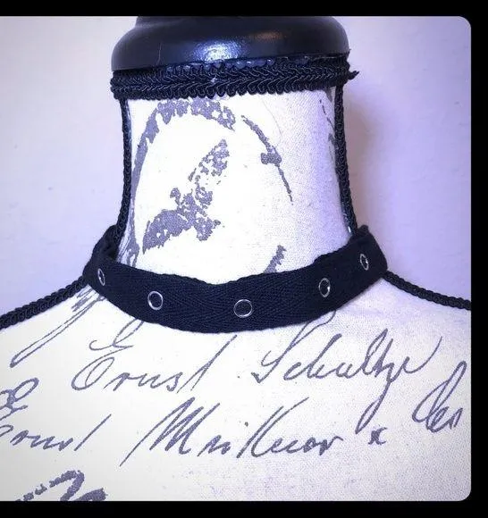 Gothic Black Grommet Punk Chocker New - Image 2
