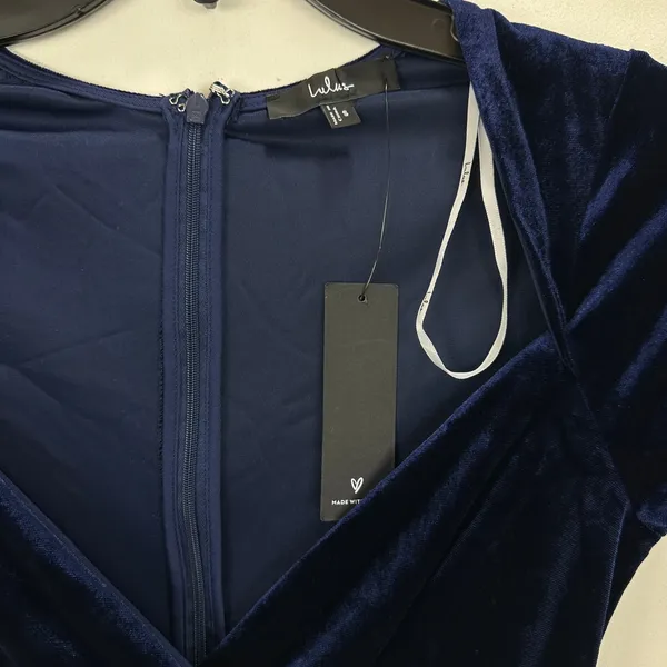 Lulus Eternal Elegance Navy Blue Velvet Short Sleeve Maxi Dress Formal Small NWT - Image 10