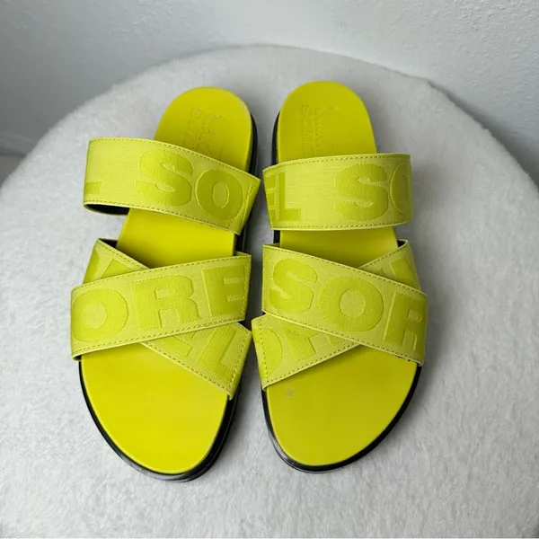 Sorel Green Sandal Woman's Slip On Platform Adjustable Stretchy Straps SZ 8 - Image 3