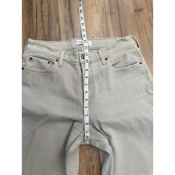 Abercrombie & Fitch The Baggy Low Rise Beige Jeans Women's 27/4R‎ - Image 9