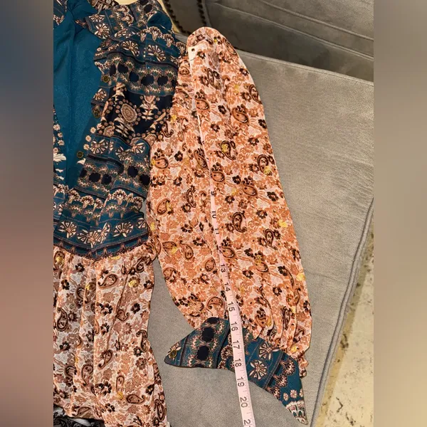 Gorgeous aureum small medium fall jewel tone print button maxi dress - Image 8