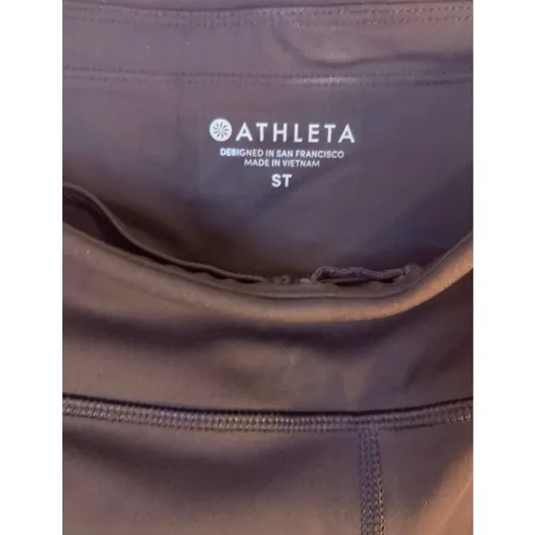 Athleta Black Biker Shorts with Mesh‎ Inserts - Size ST Tall - Image 3