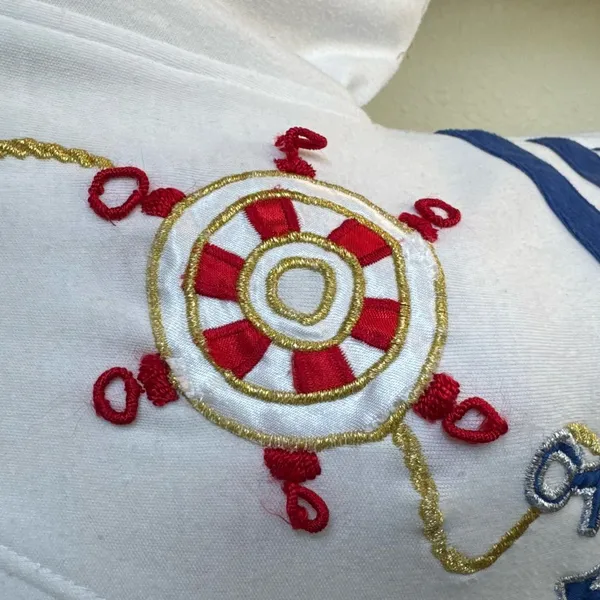 Vintage Nautical Knit Tee‎ Patriotic Sailor Shirt small - Image 4