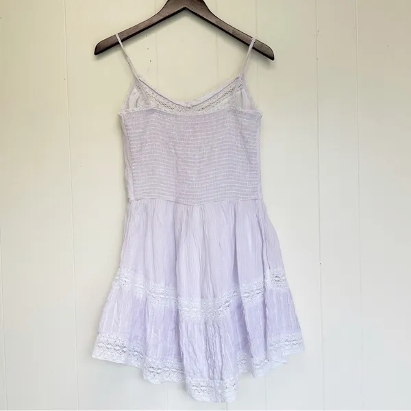 AERIE Button Up Lavender Minidress Large - Image 4