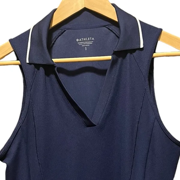 Athleta Every Day Polo Ultra=Lightweight Tank Top‎ Size Small Navy Blue - Image 3