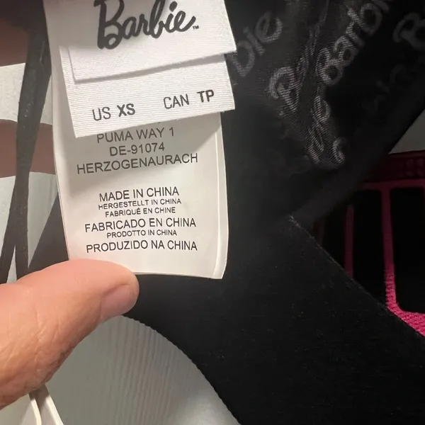 Puma x Barbie Women’s Size XS Crop Top Mesh straps Peekaboo Window Barbie logo - Image 6