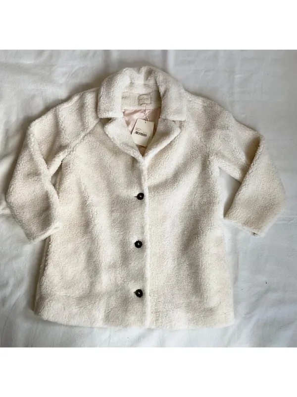 NWT SÉZANE ISÉE COAT White WOOL soft SZ42 us10 bust44 - Image 2
