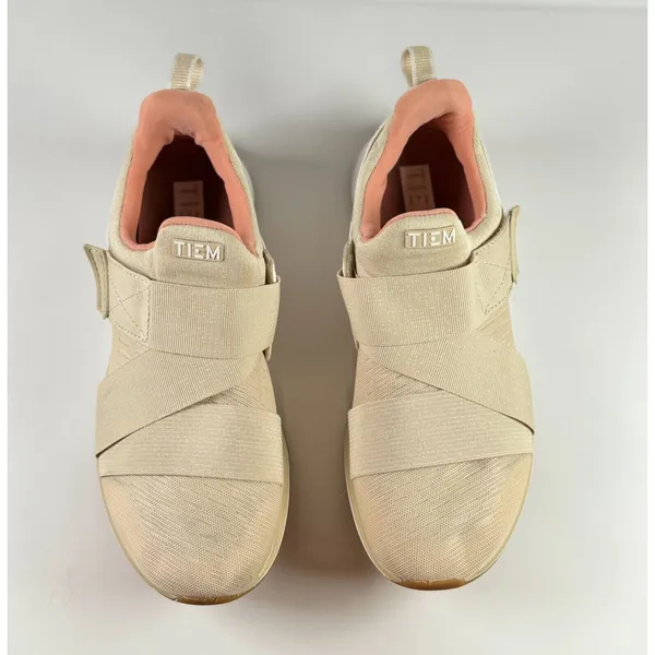 TIEM Latus Studio Fitness Womens Shoes Beige Athletic Training Sneakers Size 8 - Image 4