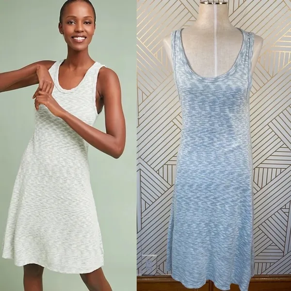 Anthropologie Sol‎ Angeles Space-Dyed Dress Tank Sleeveless Green Size Small - Image 2