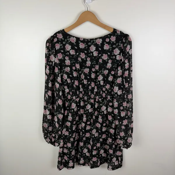 NWT Princess Polly Darlia Floral Mini‎ Dress Size 6 Black Coquette Dark Romantic - Image 6