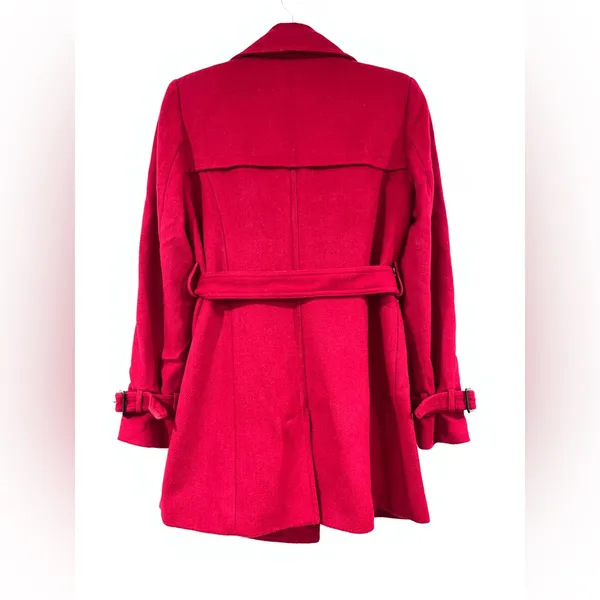 The Limited Red Wool Belted Pea Coat - Image 10