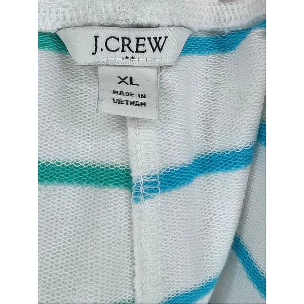 J.Crew Factory Women's striped pull on casual French Terry shorts Size XL - Image 4