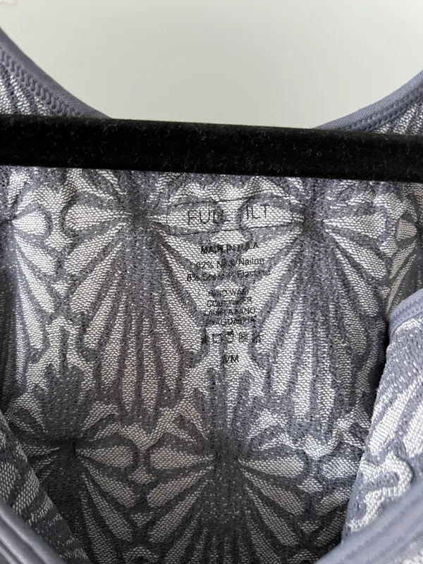 Full Tilt Blue gray floral tank crop top - Image 3