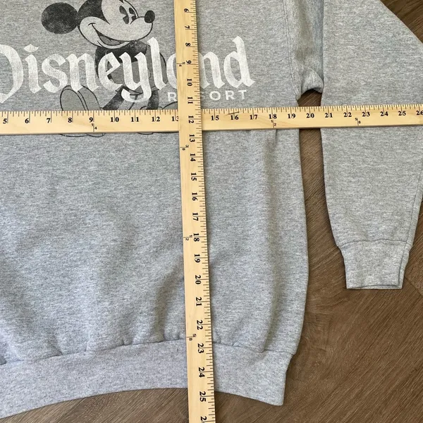Hanes Disneyland Resort Crewneck Sweatshirt Mickey Mouse Grey Women’s Size S - Image 5