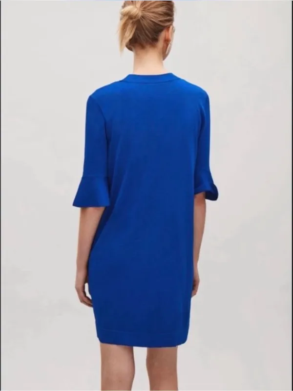 COS Royal Blue Bell Sleeve Mini Dress - Image 2
