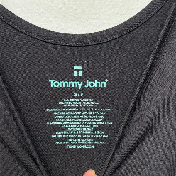 Tommy John Black Lounge Romper Sleeveless Drawstring Soft Modal Size Small - Image 3