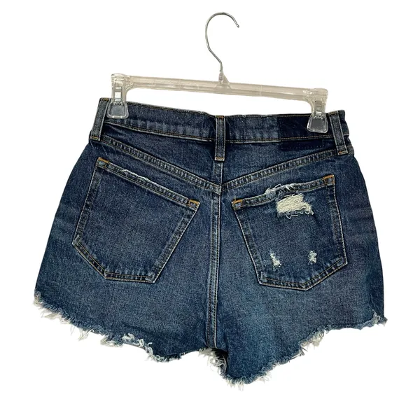Abercrombie Mom Short‎ Mid Rise Curve Love Size 24 Distressed Denim Shorts - Image 2