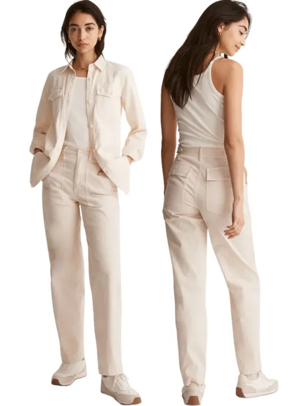 Madewell The Perfect Vintage Wide-Leg Pant: Utility Edition Women's 29 Linen Tan - Image 2