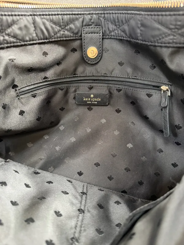 Kate Spade Black Wilson Road Quilted Talya Tote Purse Double Strap - Image 6