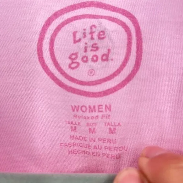 Life is Good Women's SS Wedding United We Ride Beide Groom T-Shirt Pink Medium‎ - Image 7
