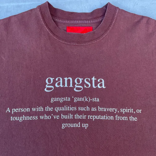 Gangsta Definition Brown Graphic YG T-shirt - Image 4