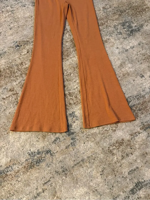 aerie Flared Leggings in Rust Orange - Image 2
