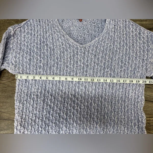 Anthropologie Pilcro Christian Periwinkle Lavender V-Neck Cropped Sweater - M‎ - Image 5