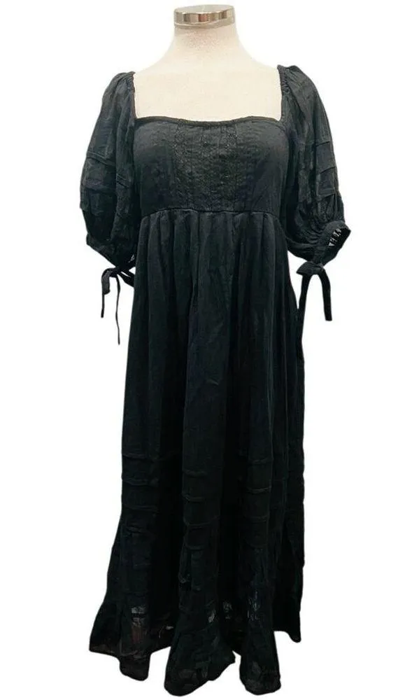 Free People Lets Be Friends Midi Black Dress Size Medium - Image 2