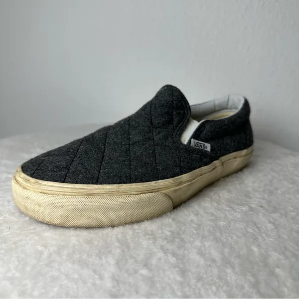 Vans Classic Gray Quilted Slip-On Loafers Canvas Unisex Men’s 5.0 Or Women’s 6.5 - Image 2