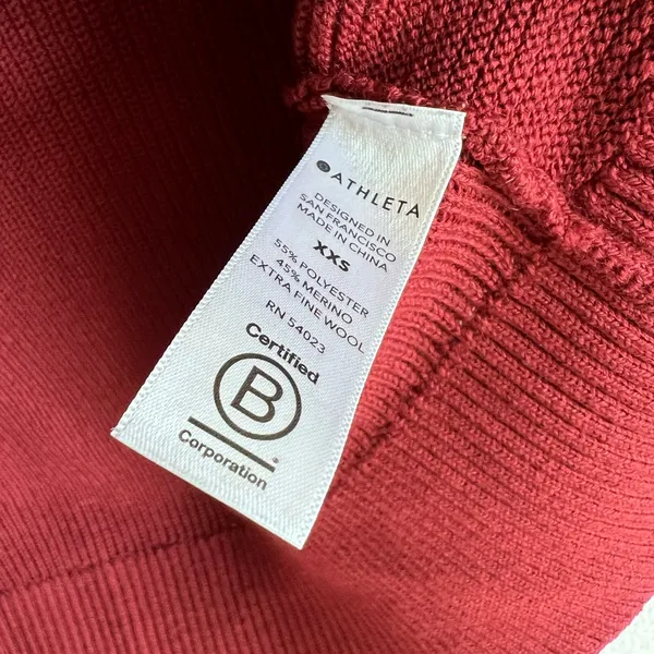 Athleta Womens Hanover V-Neck‎ Ribbed Knit Merino Wool Blend Sweater - Image 5