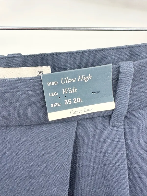 Abercrombie & Fitch NWT Women's Wide Leg Ultra High Rise Blue‎ Pants Size 20L - Image 2