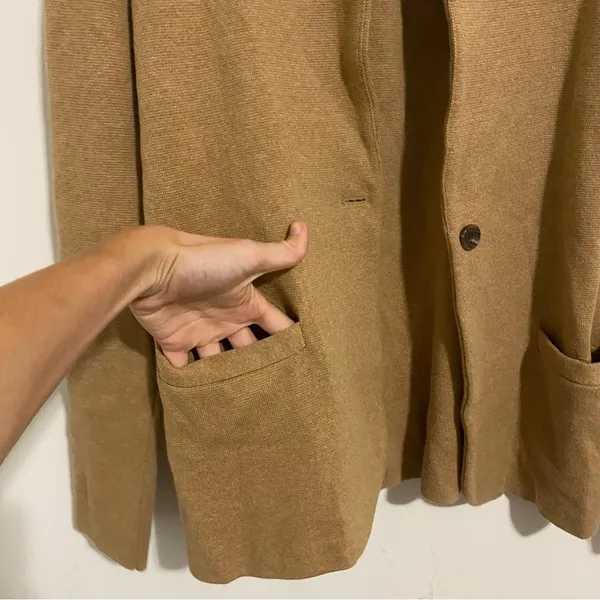 J. Crew Tan Single Button Sweater Blazer size Small - Image 3