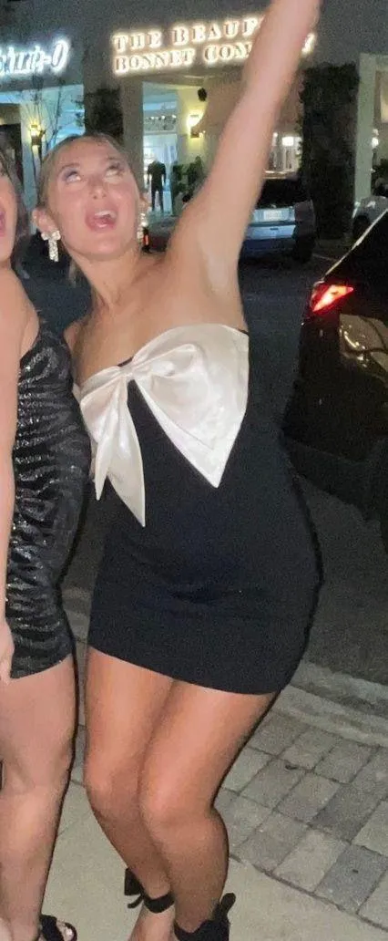 Boutique Bow Mini Dress Black - Image 3
