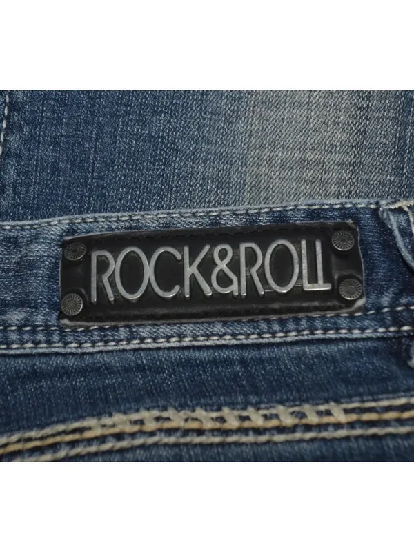 Rock Roll Cowgirl Bootcut Riding Western Jeans Womens 29x34 Embroidered Denim - Image 10