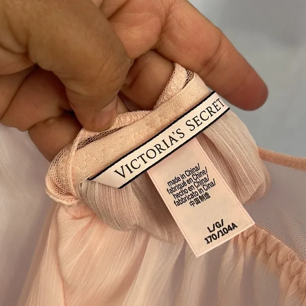 Victoria's Secret lace light pink slip dress lingerie size L - Image 5