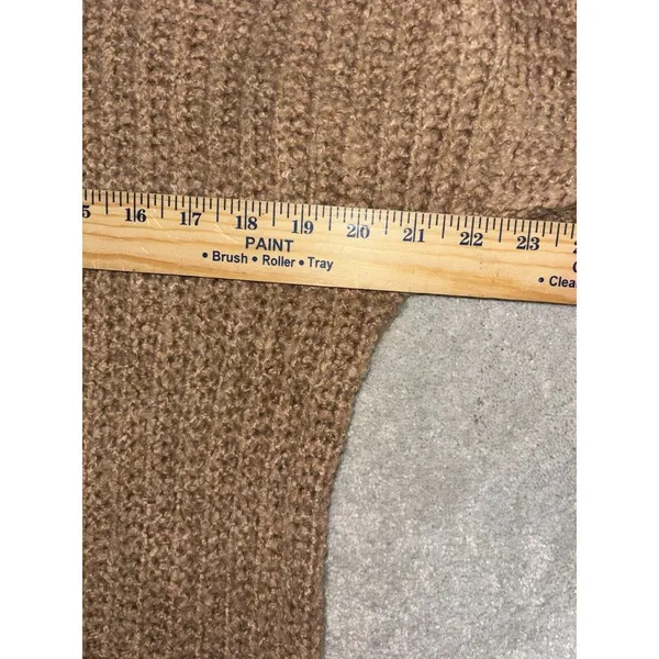 abercrombie & fitch Brown Chunky Knit‎ Turtleneck Sweater Small Split Hem EUC - Image 6