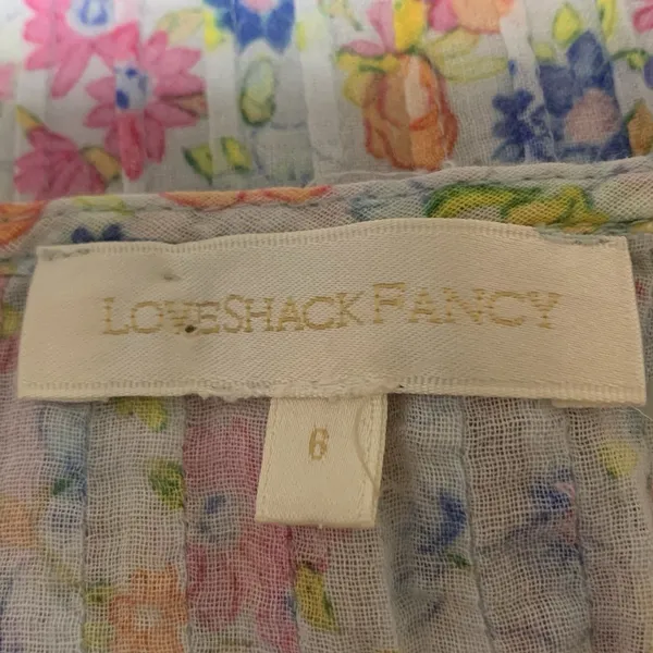 Loveshackfancy Tove Sleeveless Floral Midi Dress Buttons Pockets Cotton Sz 6 - Image 9